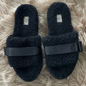 UGG Black Fluff Slide Slides